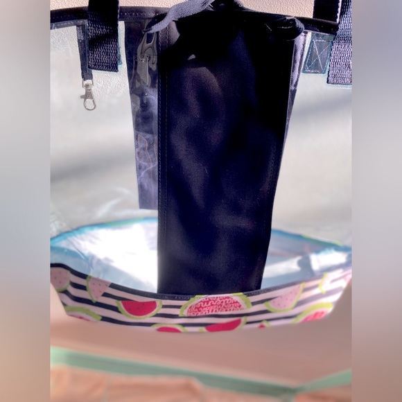 Thirty-One In the Clear Tote !Large! โจ Slice of Summer Watermelon | stripes 31 - Picture 3 of 9